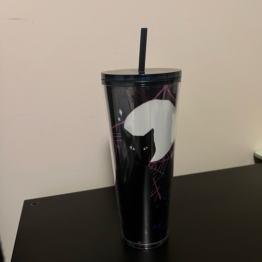 Starbucks Halloween Collection 2021 Tumbler - Glow in The Dark Glitter Cat NWOT